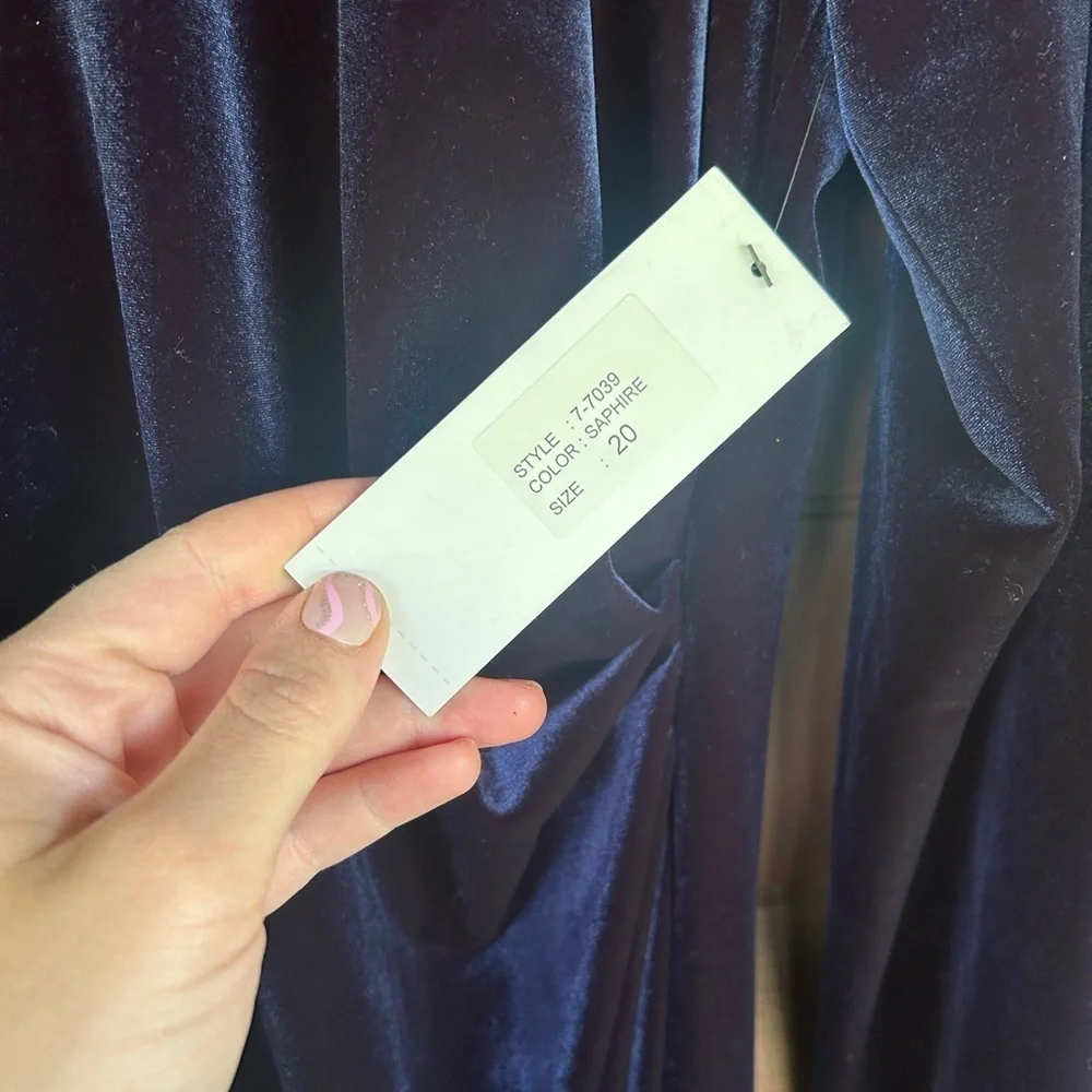 NWT Rickie Freeman for Teri Jon Sapphire Long Sleeve Dress Size 20 - Picture 5 of 6